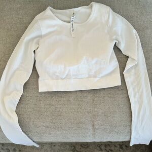 lululemon athletica White Long Sleeve Crop Top